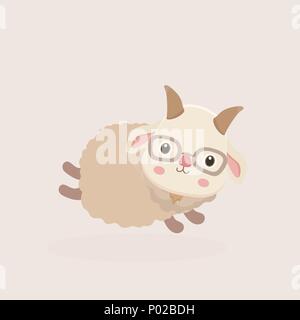 Vector Illustration von Ziege Cartoon. Stock Vektor