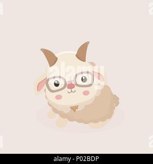 Vector Illustration von Ziege Cartoon. Stock Vektor