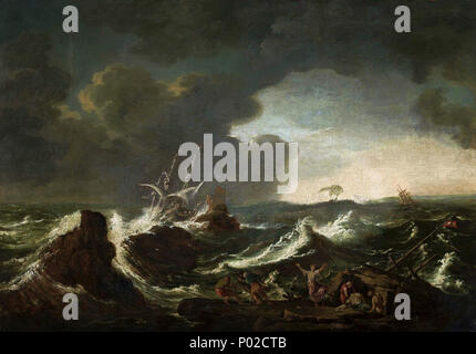 . Schiffbruch. dritten Quartal 18. Jahrhundert 18 Vernet Schiffswrack Stockfoto