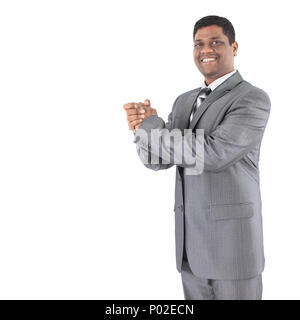 Porträt einer gut aussehenden African American Business Mann gegen Stockfoto