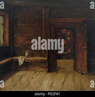 Z077 7 Albert Schröder Blick in spätgotisches Holzhaus Stockfoto