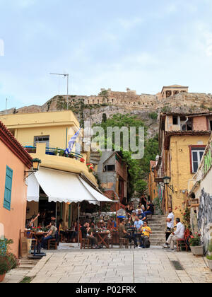 Bars Restaurants in Plaka, Athens: Klepsidra Cafe Stockfoto