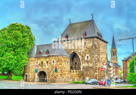 Ponttor, einer mittelalterlichen Stadt Tor aus Aachen in Deutschland Stockfoto