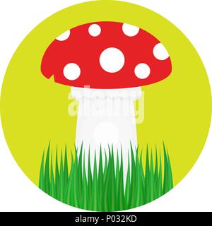 Pilz und Gras. Flat Style Stock Vektor