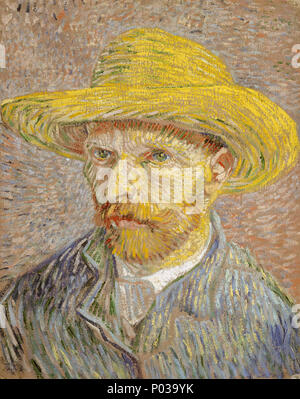 . Französisch: Autoportrait au chapeau de Paille Selbstbildnis mit Strohhut. Paris, Winter 1887/88 21 Van Gogh Selbstbildnis mit Strohhut 1887 - Metropolitan Stockfoto