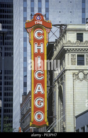 1992 HISTORISCHES THEATERZENTRUM IN CHICAGO SIGN FESTZELT SEITE BRÜDER GEBÄUDE (©RAPP & RAPP 1921) STATE STREET CHICAGO ILLINOIS USA Stockfoto