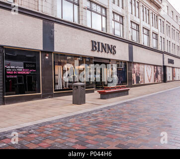 Binns store in Darlington, schließt in der Kürzungen durch das House of Fraser Kette, England, Großbritannien Stockfoto