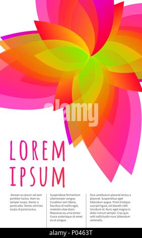 Einladung Vorlage, Werbung vertikale Flyer, Geburtstag Einladung, abstrakte weißen Hintergrund mit Farbverlauf Blume, Hochzeit Karte. Vektor illustratio Stock Vektor