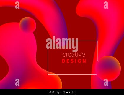 Poster mit Molekülen, Flüssigkeit, Banner, Flyer, Karte. Präsentation Vorlage, abstrakte trendy hipster Farbe Hintergrund. Vector Illustration Stock Vektor