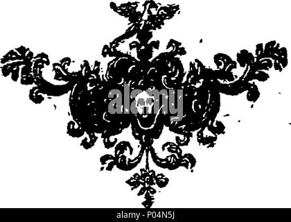 . Englisch: Fleuron aus Buch: A compendious Geschichte der Kirche, von Anfang der Welt zu dieser Zeit. In französischer Sprache von Lewis Ellis Dupin, Doktor der Sorbonne, und Regius-Professor der Göttlichkeit in Paris geschrieben. ... 56A compendious Geschichte der Kirche, von Anfang der Welt zu dieser Zeit Fleuron T 106854-26 Stockfoto