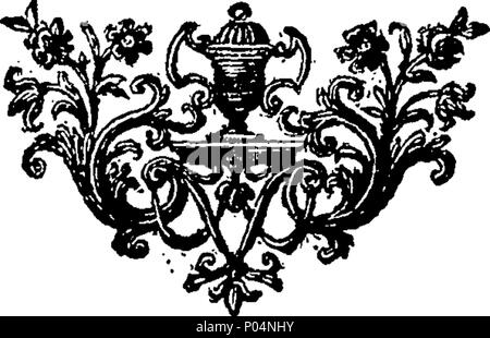 . Englisch: Fleuron aus Buch: A compendious System der natürlichen Philosophie. Mit Notizen mit der mathematischen Demonstrationen, und einige gelegentliche Bemerkungen. Teil I - Die Eigenschaften von Körpern. Ihre Gesetze der Bewegung. Und die mechanische Kräfte. Von J. Rowning, M., Rektor der Anderby in Lincolnshire und Fellow des Magdalen College in Cambridge. 57A compendious System der natürlichen Philosophie Fleuron T 190718-1 Stockfoto