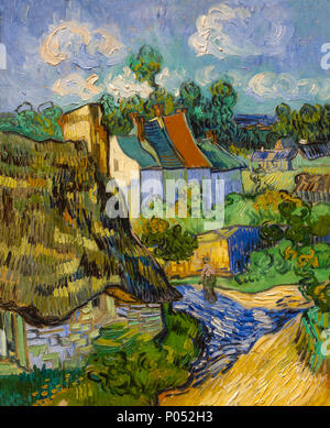 Häuser in Auvers, Vincent van Gogh, 1890, Museum der Bildenden Künste, Boston, Mass, USA, Nordamerika Stockfoto