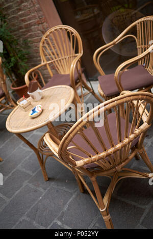 Treviso, Italien - 29. Mai 2018: Cafe Tabellen in Treviso. Stockfoto