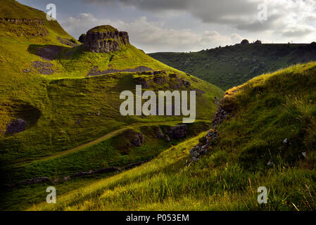 Abends Licht in Cressbrook Dale (2) Stockfoto