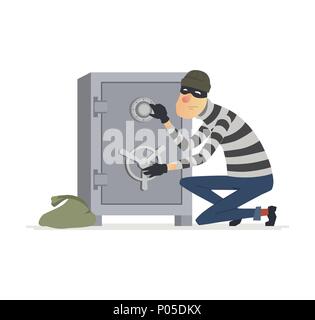 Safecracker - cartoon Menschen Zeichen Abbildung Stock Vektor