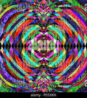 Farbe Linien und schwarzen Rauten Stock Vektor