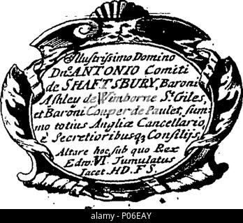 . Englisch: Fleuron aus Buch: eine genealogische Geschichte der Könige und Königinnen von England, und Monarchen von Großbritannien, &c. Von der Eroberung, anno 1066 auf das Jahr 1707. In sieben Teile oder Bücher. Mit einem Diskurs ihrer mehrere Leben, heiraten, und Fragen; mit der Zeit ihrer Geburt, Tod, Begräbnis und die monumentale Inschriften. Auch ihre Bildnisse, Dichtungen, Gräber, Kenotaphe, ersinnt, Arme, quarterings, Wappen und Unterstützern; alle neugierig eingraviert in Kupfer-Platten. Ersten 'auf den Anfang von König Karl der zweite Herrschaft, von Francis Sandford, Esq veröffentlichen; Lancaster H Stockfoto