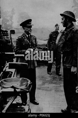 General Sir Frederick Pile, Commander-in-chief, fliegerabwehr Befehl, 1943. Artist: Unbekannt. Stockfoto