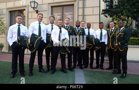 Johannesburg, Südafrika. 8. Juni 2018. Haie Teamkollegen während der Südafrikanische Springböcke team Foto, Tsogo Sun Montecasino Hotel Johannesburg Credit: Aktion plus Sport/Alamy leben Nachrichten Stockfoto