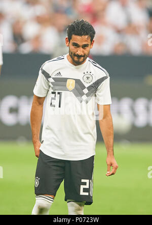 Leverkusen, Deutschland, 8. Juni 2018. Deutschland - Saudi-Arabien, Fußball, Leverkusen, Juni 08, 2018 Ilkay GUENDOGAN, DFB 21, halbe Größe, Porträt, Deutschland - Saudi-arabien 2-1 Freundschaftsspiel, deutscher Fußball-Nationalteam, DFB, Saison 2017/2018, Juni 08, 2018 in Leverkusen, Deutschland. © Peter Schatz/Alamy leben Nachrichten Stockfoto