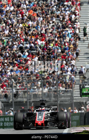 Motorsport: FIA Formel Eins-Weltmeisterschaft 2018, Grand Prix von Kanada #8 Romain Grosjean (FRA, Haas F1 Team), 08. Juni 2018. | Verwendung der weltweiten Kredit: dpa Picture alliance/Alamy leben Nachrichten Stockfoto
