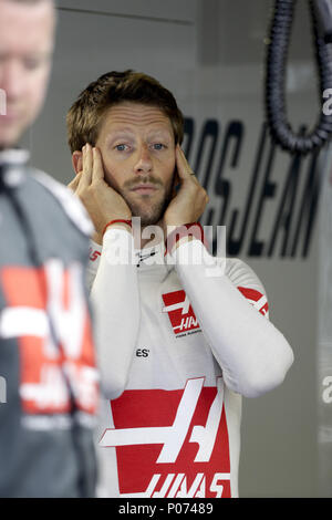 Motorsport: FIA Formel Eins-Weltmeisterschaft 2018, Grand Prix von Kanada #8 Romain Grosjean (FRA, Haas F1 Team), 08. Juni 2018. | Verwendung der weltweiten Kredit: dpa Picture alliance/Alamy leben Nachrichten Stockfoto