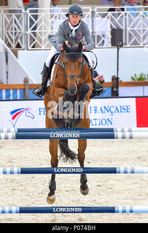 Cannes, Frankreich. 08 Juni, 2018. Schweden Rolf Göran Bengtsson auf Oak Grove s Carlyle während der 2018 Longines Global Champions Tour CSI 5 Sterne in Cannes am Juni 08, 2018 Credit konkurriert: BTWImages Sport/Alamy leben Nachrichten Stockfoto