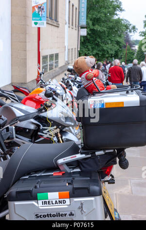 Daventry, Northamptonshire, Großbritannien. 9. Juni 2018 Motorrad Festival. Live Musik, Straßentheater, Stände und von vielen Bikes! In und um die Innenstadt. Credit: Keith J Smith./Alamy Live Stockfoto