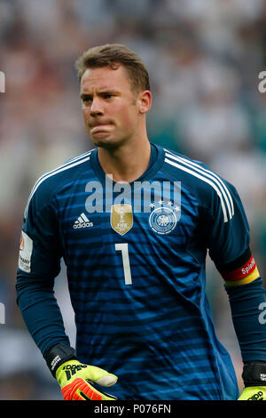 Leverkusen, Deutschland, 8. Juni 2018. Fußball International - Deutschland (GER) - Saudi-arabien (SAU) 2-1 in der Bay-Arena Stadion in Leverkusen am 08. Juni 2018 Torwart Manuel Neuer (GER) Foto: Norbert Schmidt, Düsseldorf Quelle: Norbert Schmidt/Alamy leben Nachrichten Stockfoto