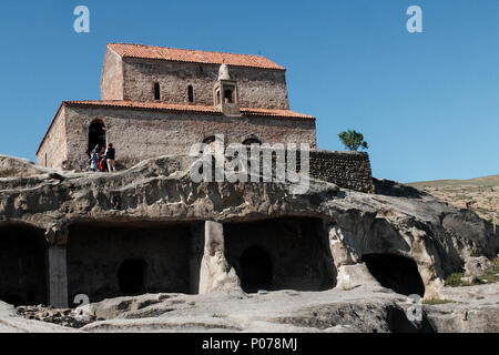 Uplistsikhe Historisches Museum, einem der ältesten städtischen Siedlungen in Georgien, ist eine alte Felsen gehauene Stadt im Osten Georgien, 10 km Stockfoto