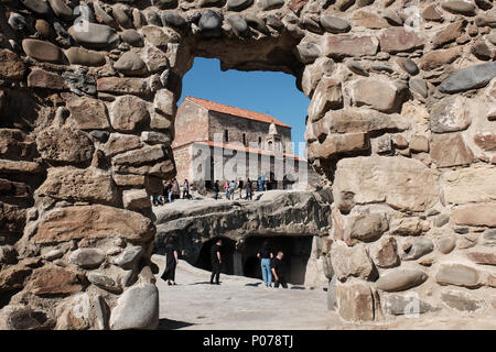 Uplistsikhe Historisches Museum, einem der ältesten städtischen Siedlungen in Georgien, ist eine alte Felsen gehauene Stadt im Osten Georgien, 10 km Stockfoto