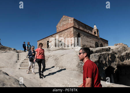 Uplistsikhe Historisches Museum, einem der ältesten städtischen Siedlungen in Georgien, ist eine alte Felsen gehauene Stadt im Osten Georgien, 10 km Stockfoto