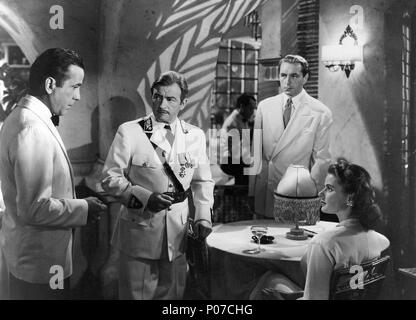 Original Film Titel: Casablanca. Englischer Titel: Casablanca. Regisseur: Michael Curtiz. Jahr: 1942. Stars: Humphrey Bogart; Claude Rains, Ingrid Bergman, PAUL HENREID. Quelle: WARNER BROTHERS/Album Stockfoto