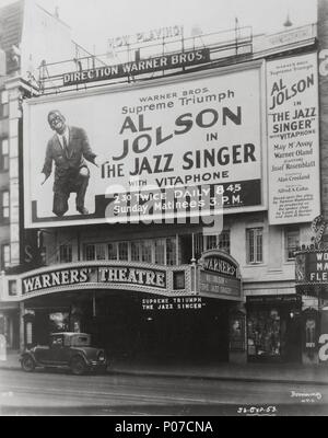 Original Film Titel: der Jazz Sänger. Englischer Titel: The JAZZ SINGER. Regisseur: ALAN CROSLAND. Jahr: 1927. Stars: ALAN CROSLAND; AL JOLSON; SAMSON RAPHAELSON. Quelle: WARNER BROTHERS/Album Stockfoto