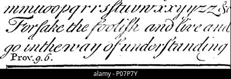 . Englisch: Fleuron aus Buch: ein Führer der Englischen Sprache. In zwei Teile. Der erste richtige für Anfänger, eine natürliche und einfache Methode, auszusprechen und beide gemeinsamen Worten ausdrücken, und Eigennamen, bei denen besondere Vorsicht hatte der Akzent, zur Vermeidung von Vitious Aussprache zu zeigen. Die Zweite für Wie werden  Spybotsddisabled würde bis zu einem gewissen Reifegrad des Gerichts, mit Bemerkungen zu den Klängen der Buchstaben und Diphthongen; Regeln für die wahre Aufteilung der Silben, und die Verwendung von Großbuchstaben, stoppt, und markiert: Mit großen Tabellen der Abkürzungen und die Unterschiede der Worte; und mehrere Alphabete von Co Stockfoto