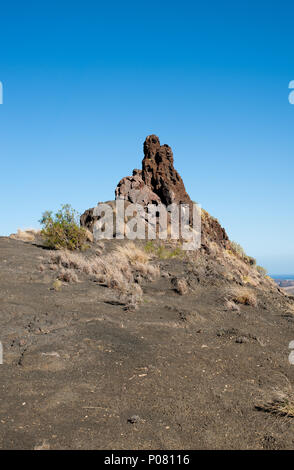 Blick auf Roque Guayedra, Big Rock in Agaete auf Gran Canaria, Spanien Stockfoto