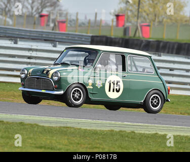 Jonnie Kent, Mini Cooper, Tin Tops Serie, CSCC, Snetterton Rennstrecke, Snetterton, Norfolk, England, Samstag, 7. April 2018. Classic Sport Stockfoto