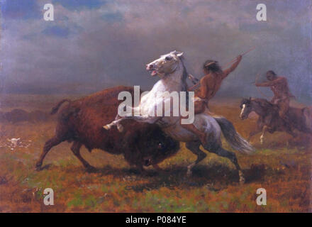 . Studie zu "der Letzte der Büffel". ca. 1888 274 Albert Bierstadt-Studie für die Letzte der Büffel Stockfoto