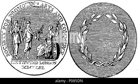 . Englisch: Fleuron aus Buch: eine Liste von der Gesellschaft zur Förderung der Künste, Hersteller und Handel. London, 25. März 1762. 127 Eine Liste der Gesellschaft zur Förderung der Künste, produziert und Commerce Fleuron N 010687-1 Stockfoto