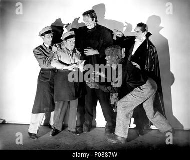 Original Film Titel: Abbott und Costello TREFFEN FRANKENSTEIN. Englischer Titel: Abbott und Costello TREFFEN FRANKENSTEIN. Regisseur: Charles Barton. Jahr: 1948. Stars: DRACULA, LON CHANEY JR.; Bela Lugosi; Bud Abbott und Lou Costello; GLENN STRANGE. Quelle: UNIVERSAL INTERNATIONAL/Album Stockfoto