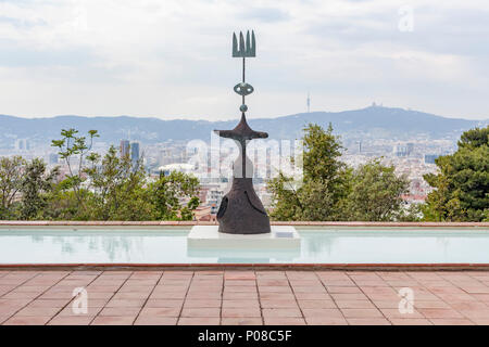 Joan Miro Foundation, Fundacio Miro, äußeren Gebäude von Josep Lluis Sert in Park Montjuic in Barcelona entworfen. Stockfoto