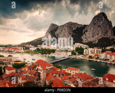 Die historische Stadt Omis, Kroatien. Stockfoto