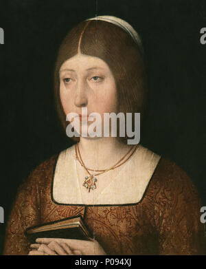 . Englisch: Isabella I. von Kastilien (1451-1504), Königin von Kastilien und León. Español: Retrato de la Reina Isabel la Católica (1451-1504), Reina de Castilla y León. . Español: Isabel la Católica. ca. 1490 364 IsabellaofCastile 03. Stockfoto