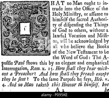 . Englisch: Fleuron aus Buch: Ein bescheidener und demütiger Untersuchung über das Recht und die Befugnis für die Wahl und Berufung Minister in die leeren Kirchen. Von einem Minister der Kirche von Schottland. 132 ein bescheidener und demütiger Untersuchung über das Recht und die Befugnis für die Wahl und Berufung Minister in die leeren Kirchen Fleuron N 005652-1 Stockfoto