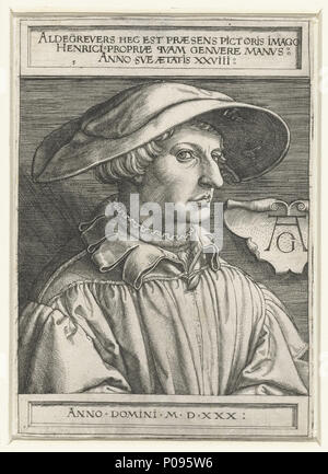 . Selbstportrait. 1530 277 Heinrich Aldegrever Autoportrait Stockfoto