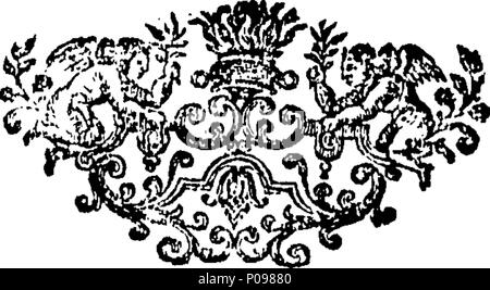 . Englisch: Fleuron aus Buch: eine Naturgeschichte der Vögel. Illustriert mit 100 und vier Kupferplatten, aus dem Leben eingraviert. Durch das Thema eleasar Albin veröffentlicht, und sorgfältig Farbe würde von seiner Tochter und sich selbst, von den Originalen, von den lebenden Vögeln. Vol. II. 135 eine Naturgeschichte der Vögel Fleuron T 064478-5 Stockfoto