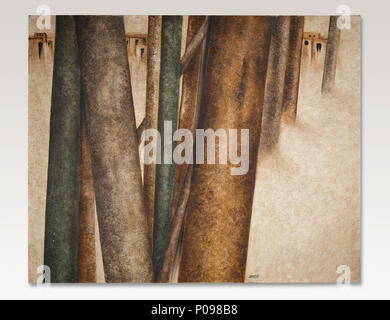 . Englisch: Untitled (BAUMSTÄMME UND VILLAGE Szene) Sepehri Öl auf Leinwand 115,5 von 149,5 cm signiert.; 45 1/2 bis 58 7/8 in. Circa 1972 ausgeführt. Die Echtheit dieser Arbeit wurde freundlicherweise von der Familie des Künstlers bestätigt worden, Teheran. Provenienz Sammlung des Künstlers, Teheran direkt Erworben von der Künstlerin, die von den heutigen Eigentümer Vater ca. 1972. ca. 1972. Sohrab Sepehri (1928 - 1980) Beschreibung iranischer Maler, Dichter und Schriftsteller Geburtsdatum / Tod vom 7. Oktober 1928 vom 21. April 1980 Ort der Geburt / Todes Kashan Teheran Arbeitsort Iran (Tehran) Kontrolle: Q 469991 VI. Stockfoto