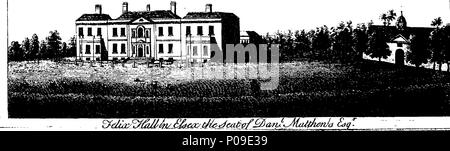 . Englisch: Fleuron aus Buch: eine neue Anzeige der Schönheiten von England: oder, eine Beschreibung der Elegantesten oder prächtige öffentliche Gebäude, königliche Paläste, Adligen und Sitze der Herren, und andere Kuriositäten,... in verschiedenen Teilen des Königreichs. Mit einer Vielzahl von kupferplatte Schnitte, ordentlich graviert verziert. Band der ersten. 147 Eine neue Anzeige der Schönheiten von England - oder Fleuron N 010014-15 Stockfoto