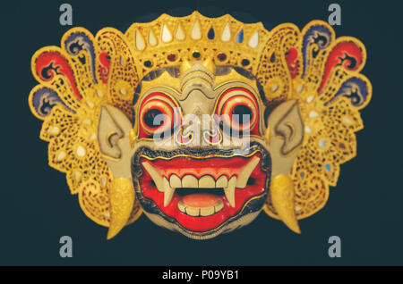 Holz- Barong Maske von Tegallalang in Bali, Indonesien Stockfoto