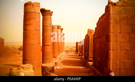 Panorama von Musawwarat es Sufra - Ruinen von Meroe, Sudan Stockfoto